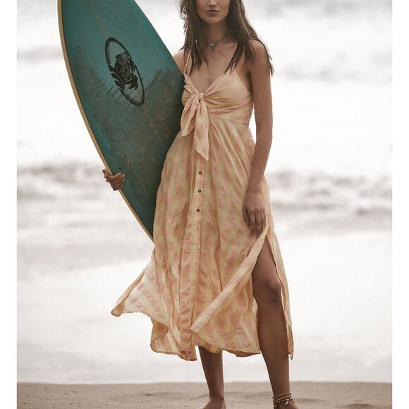 🆕 FREE PEOPLE Via Midi Dress / Creamsicle Combo - Picture 14 of 16